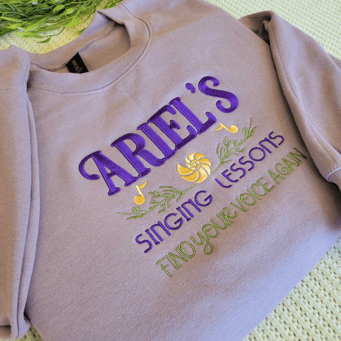 Ariel's Singing Lessons Sweater | The Little Mermaid Embroidered Crewneck - EmbroiderHub