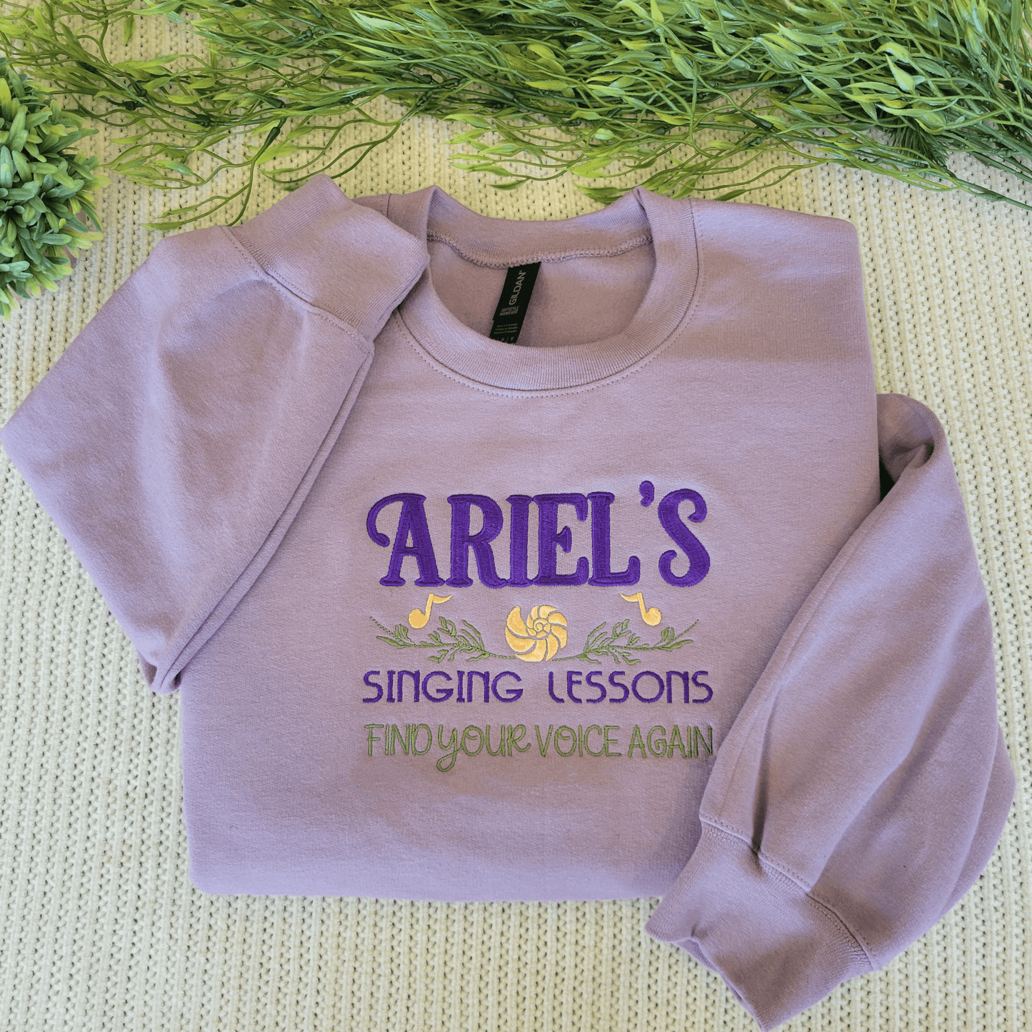 Ariel's Singing Lessons Sweater | The Little Mermaid Embroidered Crewneck - EmbroiderHub